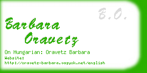 barbara oravetz business card